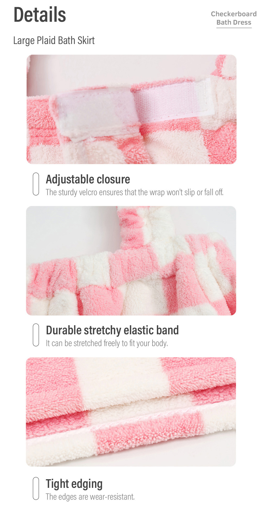 Big Plaid Bath Skirt Women Ladies Coral Velvet Bath Dress-7